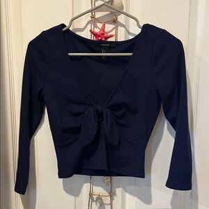 Forever 21 Deep Blue Long Sleeve Top